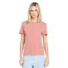 Volcom Women's SOLID STONE EMB TEE MAUVE ROSE