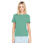 Volcom Women's SOLID STONE EMB TEE SEA GREEN