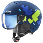 uvex Helmet rocket JR visor blue puzzle matt