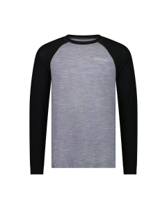 Mons Royale Men's Icon Merino Raglan Grey Heather / Black