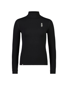 Mons Royale Women's Cascade Mock Neck LS Merino Flex Black