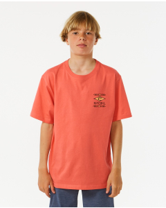 Rip Curl Boys LOST ISLANDS LOGO TEE HOT CORAL