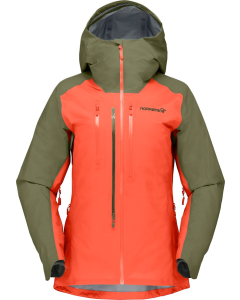 Norröna Womens lyngen GTX Jacket Olive Night/Orange Alert