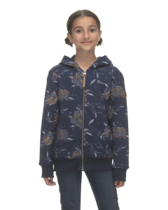 Ragwear Girls Sweatshirt THEEA ZIP FLOWERS NAVY