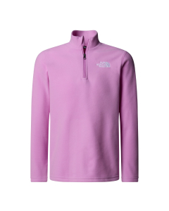 TNF TEEN GLACIER 1/4 ZIP PULLOVER DRAGONFRUIT