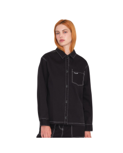 Volcom Women's Stone Kraft Shirt Ls BLK