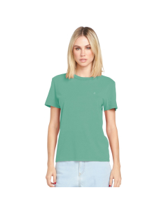 Volcom Women's SOLID STONE EMB TEE SEA GREEN