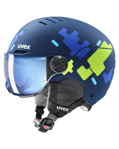 uvex Helmet rocket JR visor blue puzzle matt